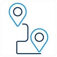 Journey icon concept in blue bold line color vector