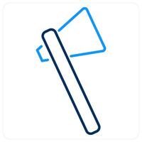 Axe icon concept in blue bold line color vector