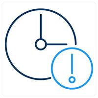 Delay icon concept in blue bold line color vector