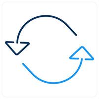 Refresh icon concept in blue bold line color vector