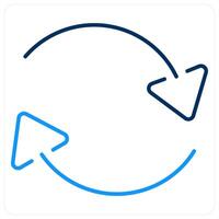 Change icon concept in blue bold line color vector