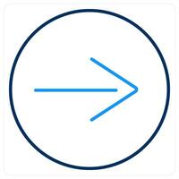 Direction and route icon concept in blue bold line color vector