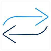 Switch icon concept in blue bold line color vector