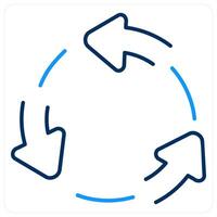 Reload icon concept in blue bold line color vector
