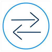 Exchange icon concept in blue bold line color vector