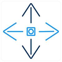 Move icon concept in blue bold line color vector