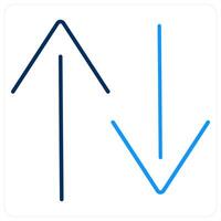 Up Down icon concept in blue bold line color vector