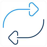 Replace icon concept in blue bold line color vector