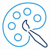 Art icon concept in blue bold line color vector