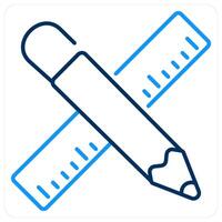 Design icon concept in blue bold line color vector