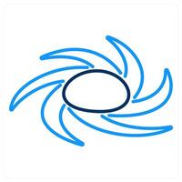 Black hole icon concept in blue bold line color vector