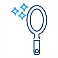 Mirror icon concept in blue bold line color vector