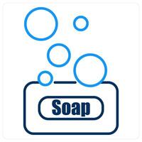 Soap icon concept in blue bold line color vector
