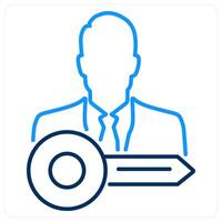 Private Key icon concept in blue bold line color vector
