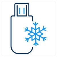 Cold wallet icon concept in blue bold line color vector