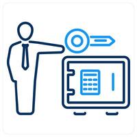 Proof Of Stake icon concept in blue bold line color vector