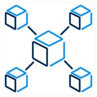 Node icon concept in blue bold line color vector