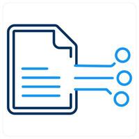 Smart Contract icon concept in blue bold line color vector