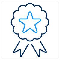 Identity icon concept in blue bold line color vector