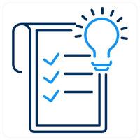 creativity and idea icon concept in blue bold line color vector