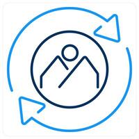 Rebranding icon concept in blue bold line color vector