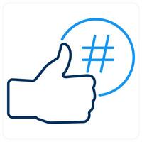 Social Media and promotion icon concept in blue bold line color vector