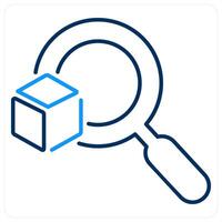 Positioning icon concept in blue bold line color vector
