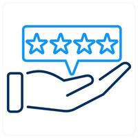Reputation icon concept in blue bold line color vector