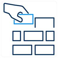Build icon concept in blue bold line color vector