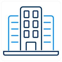 Building icon concept in blue bold line color vector