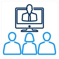 Seminar icon concept in blue bold line color vector