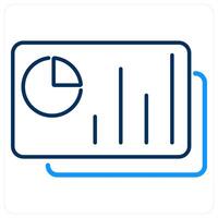 Slides icon concept in blue bold line color vector