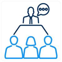 Manager icon concept in blue bold line color vector