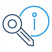 Key Information icon concept in blue bold line color vector