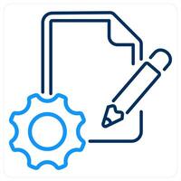 Project icon concept in blue bold line color vector