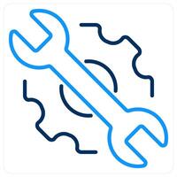 Maintenance and optimization icon concept in blue bold line color vector