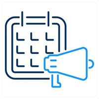 Event icon concept in blue bold line color vector