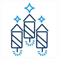 Cracker icon concept in blue bold line color vector