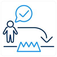 Challenge Accepted icon concept in blue bold line color vector
