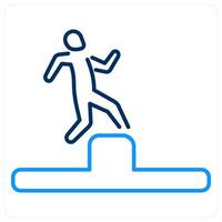 Obstacle icon concept in blue bold line color vector