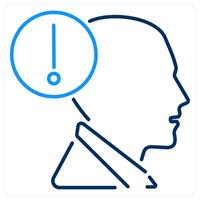 Fear icon concept in blue bold line color vector