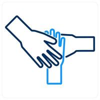 Teamwork icon concept in blue bold line color vector