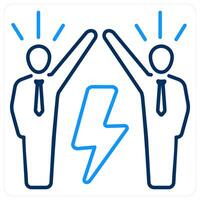 Rivalry icon concept in blue bold line color vector