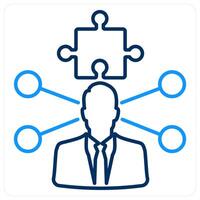 Resolve Issues icon concept in blue bold line color vector
