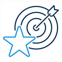 Challenge icon concept in blue bold line color vector