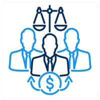 Fair Distribution icon concept in blue bold line color vector