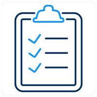 Checklist and list icon concept in blue bold line color vector