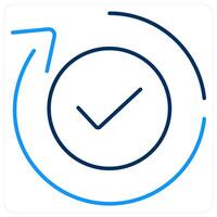 Approve icon concept in blue bold line color vector