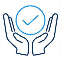 Support concept icon in blue bold line color vector