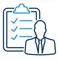 Checklist icon in blue bold line color vector